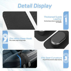 Premium Leather Car Seat Hooks – Stylish Car Organizer
